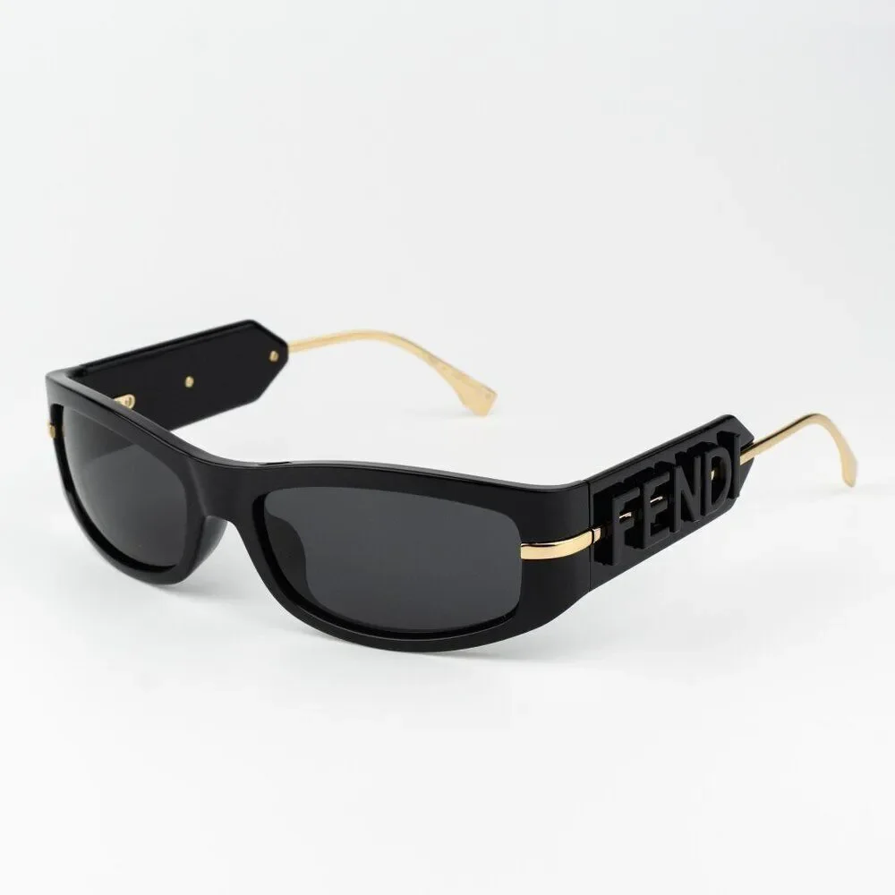 Fendi SHADOW Men Sunglasses Oval Black Smoke Grey FE40120I 01A BRAND NEW